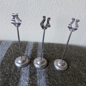 Set of 3 8” Stainless Steel U Shaped Card Table Number Holder Stand place card